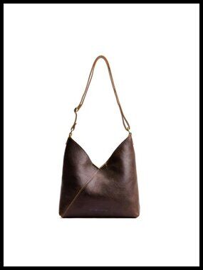 Handmade Full Grain Leather Slouchy Crossbody Shoulder Bag